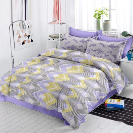 Purple Luxury Pure Cotton Double Bedsheet Set