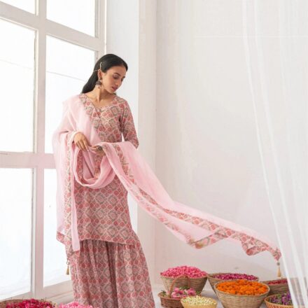 Bbay Pink Masleen Designer Salwar Suit For Women