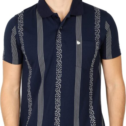 Men’s Blended Pure Cotton Printed Polo Collar T-Shirt