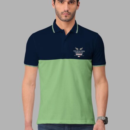 Colour block Half Sleeve Polo Collar T-Shirt for Men’s