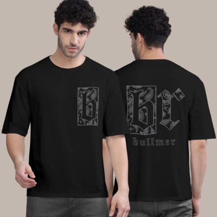 Trendy Cotton Blend Typography Print Oversized T-Shirt for Men’s