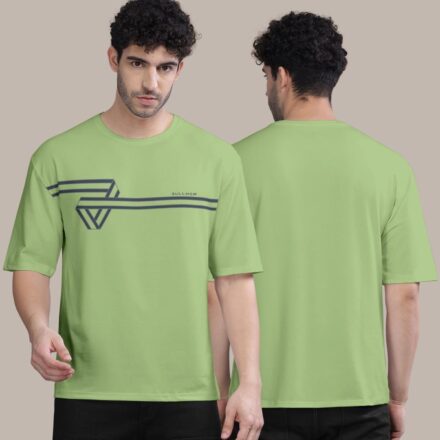 Trendy Cotton Blend Front Stripe Print Round Neck T-Shirt for Men’s
