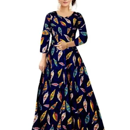 Multicoloured Rayon Printed Ethnic Gowns For Women