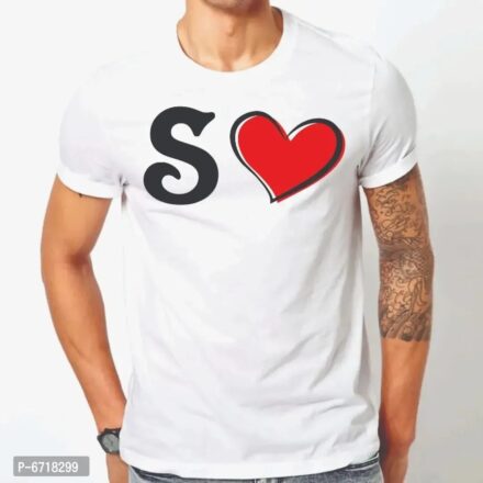 S Love Heart Printed T-shirt For Men’s