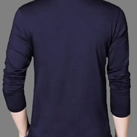 Navy Blue Cotton T-shirt For Men